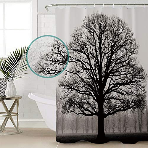 Prime Leader Durable Shower Curtain-Tree Silhouette Waterproof Fabric Shower Curtains,72