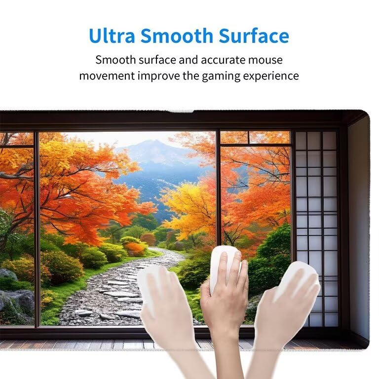 Tappetino Mouse Gaming XXL 1600 x 800 mm Tappetino Antiscivolo Sottomano Da Scrivania Per Mouse e Tastiera, Con Base In Gomma Antiscivolo, Lavabile, Mouse Pad Giapponese giardino, Regalo per Uomo L837