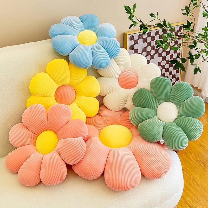 Image of RVA Plushy Sunflower Cushion|Throw Pillow|Fibre Filling Pillows for Head Rest for Home Office Sofa Decorative Cushions for Kids Room Living Room, Bedroom (Pink, Size 35 CM)