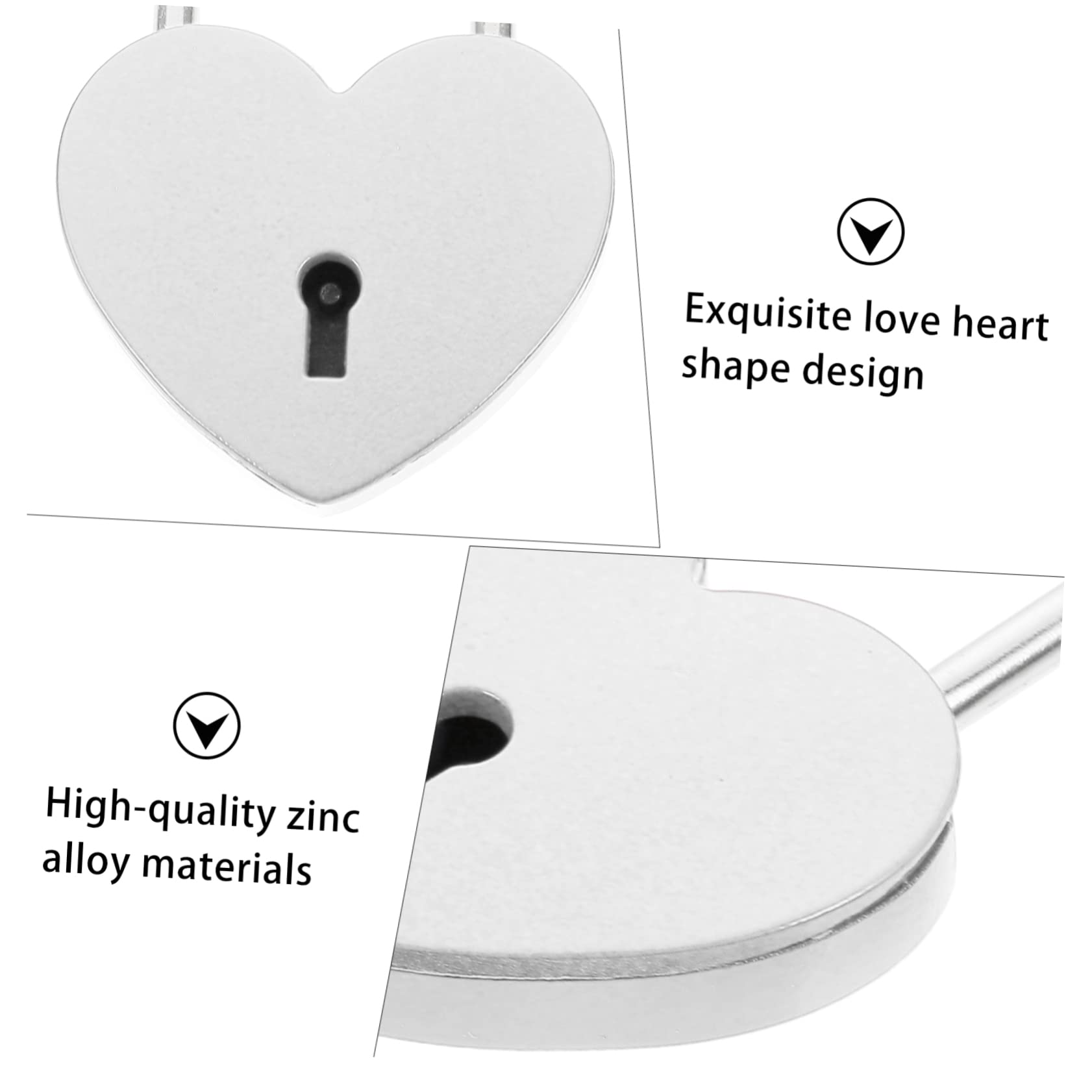 OSALADI 5piezas Candado De Corazón Para Bodas y Aniversarios Resistente Al Agua Oxidación Para Atracciones Turísticas y Mensajes De