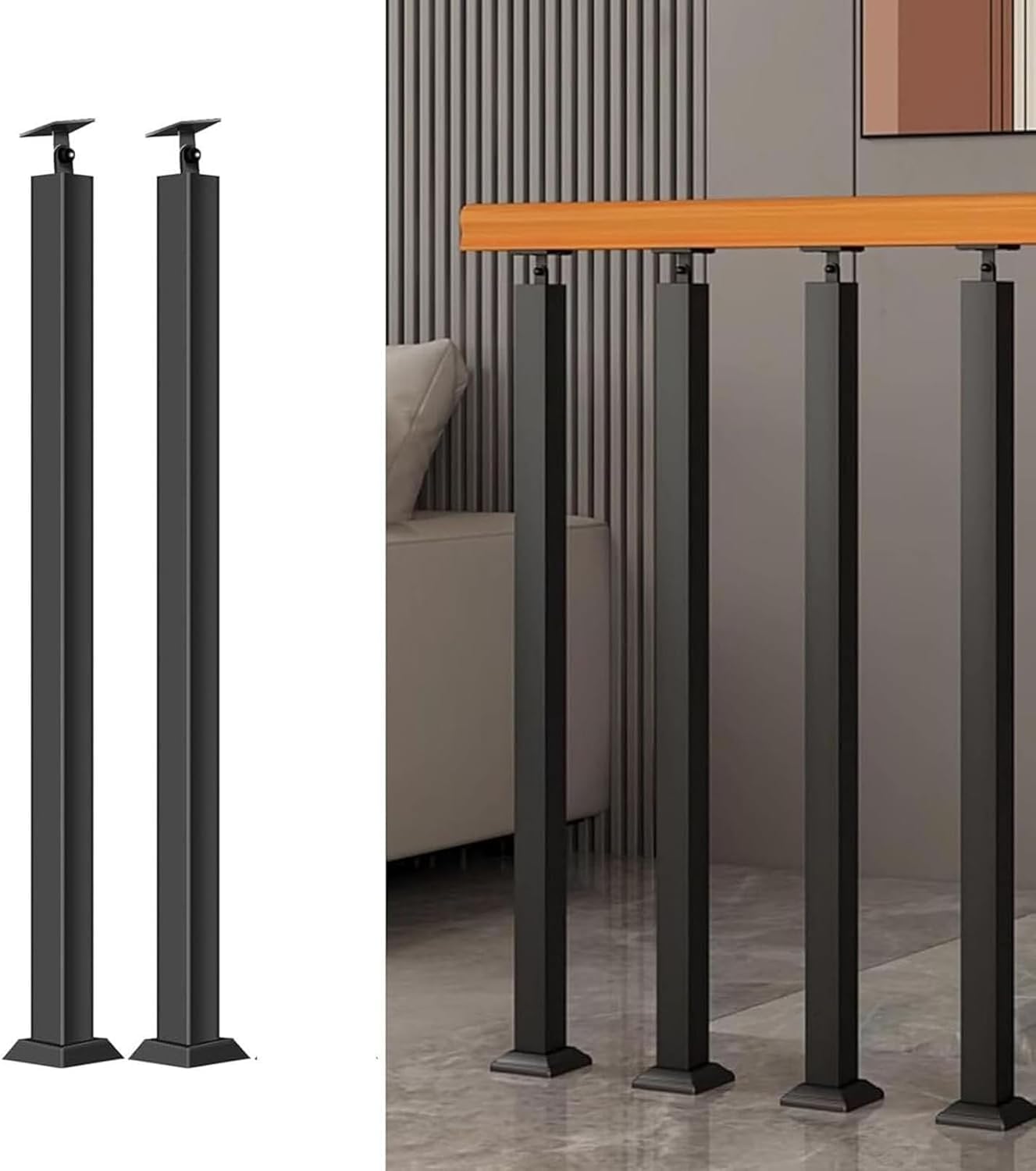 Poteaux de balustre en métal pour rénover une rampe d'escalier