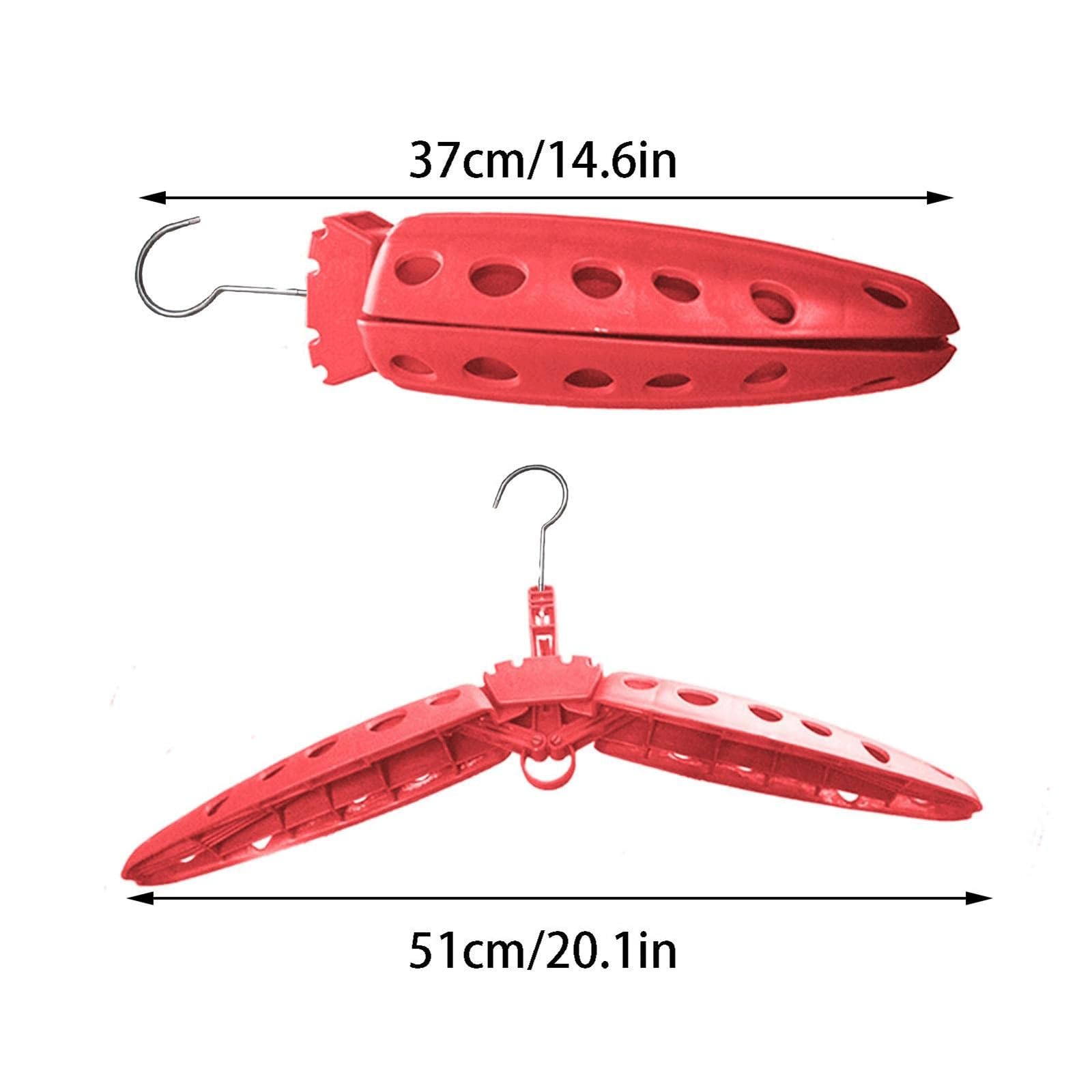 Perchas, Percha Neopreno ABS Calado Plegable Multicolor(Red)