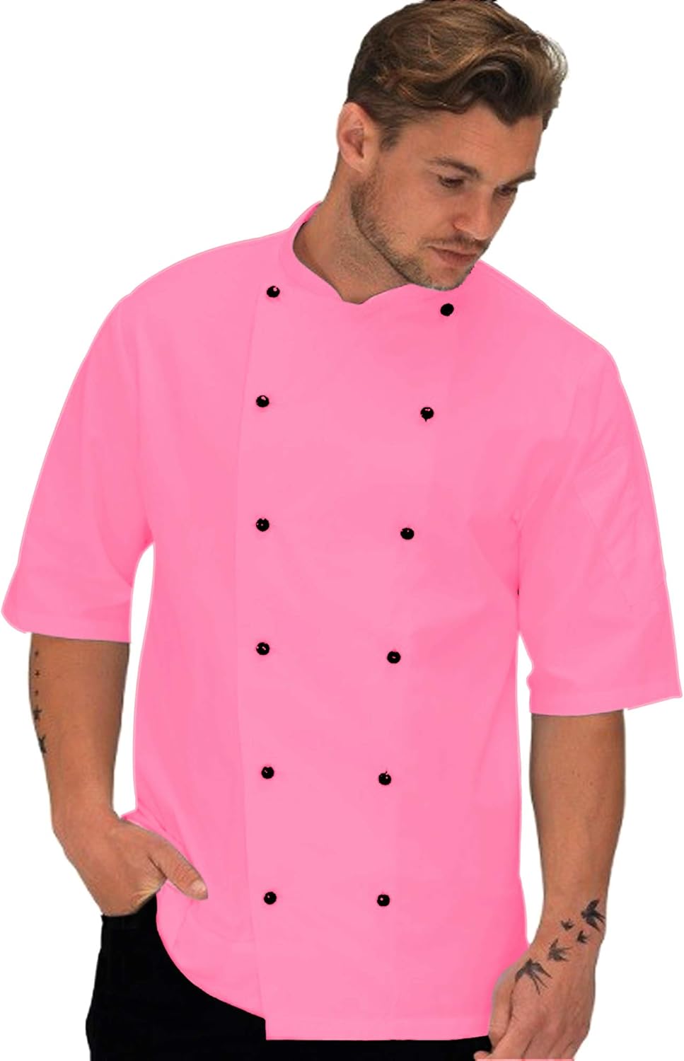 Unisex Chef Coat Pearl Button Colored Men's Chef Coat (XS-6XL)
