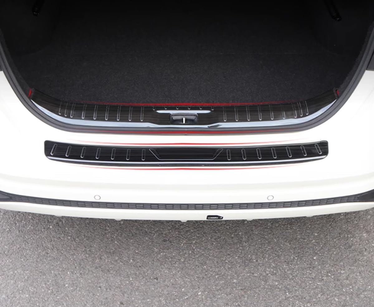 Car Accessories Fit for Nissan Altima 2019 2020 2021 2022 Rear Outside Bumper Sill Plate Guard Cover Trims (Black) 1PC Stainless Steel