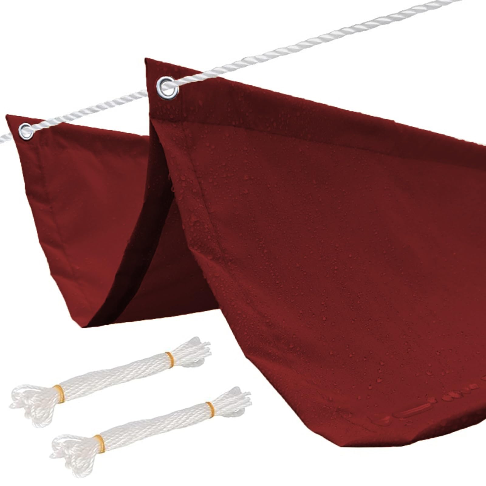 WIGING Retractable Wave Sun Shade Sail, 95% Shading Rate Canopy Shade Cover With Mounting Kit, Outdoor Water Proof Rainproof UV Protection Pergola Cover(Wine red)
