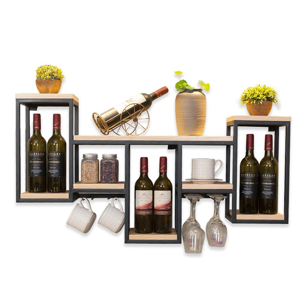 Support mural pour armoire à vin en métal noble et bois massif pour grands crus