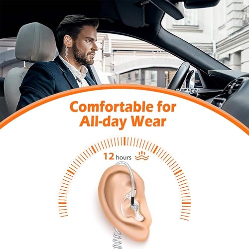 Miniatura 3 de Zeadio 8 pares de auriculares de vigilancia encubiertos de grado profesional, inserto de oído de repuesto, molde de oído de silicona tipo tapón