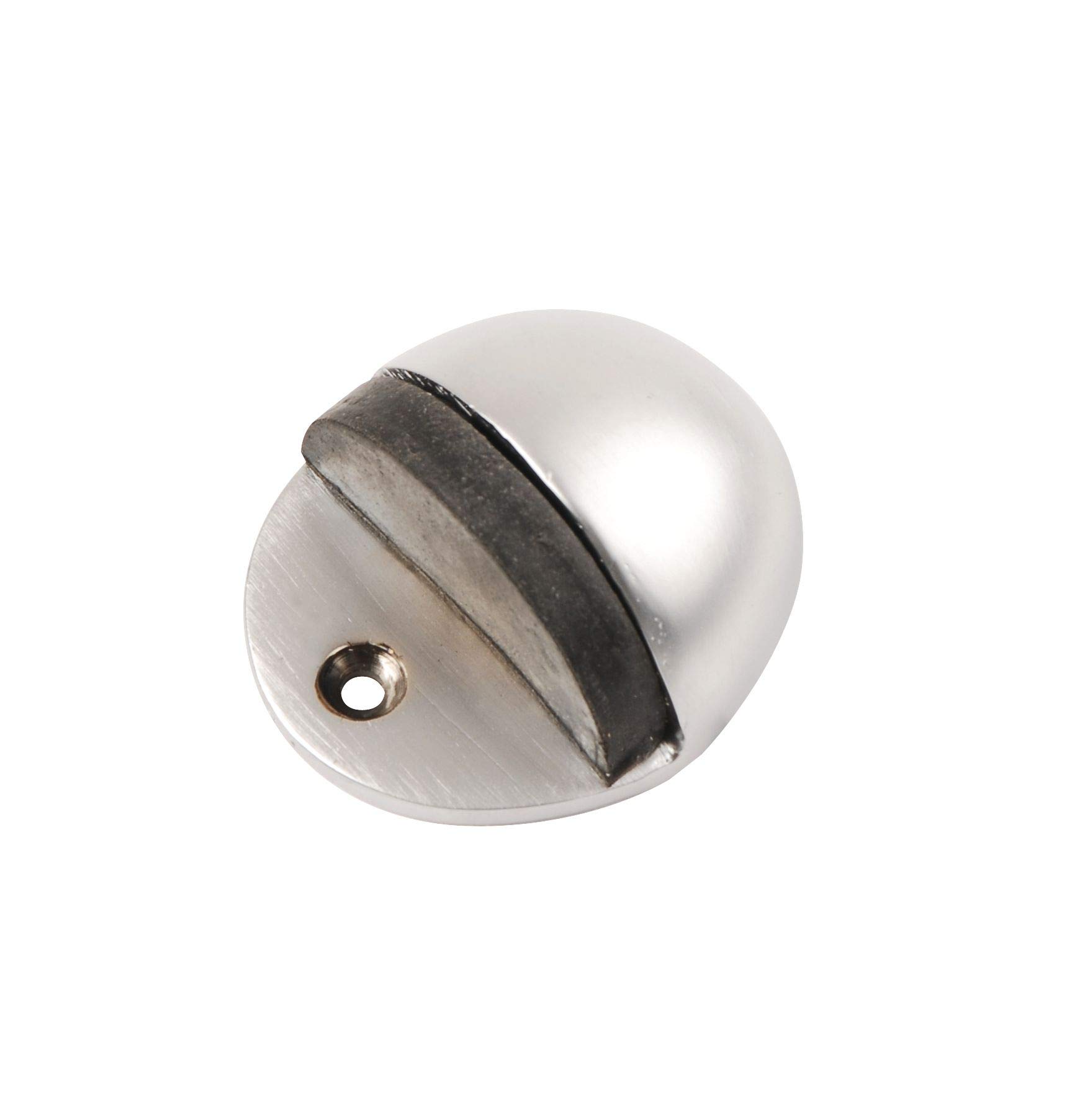 Excel Hardware Excel Floor Mounted Oval Hooded Door Stop, Satin Chrome Plate