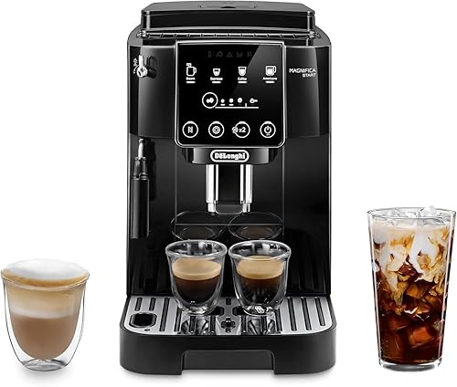 De'Longhi Magnifica Start - Máquina de café espresso automática con espumador de leche manual y molinillo integrado, 3 recetas de un solo toque,