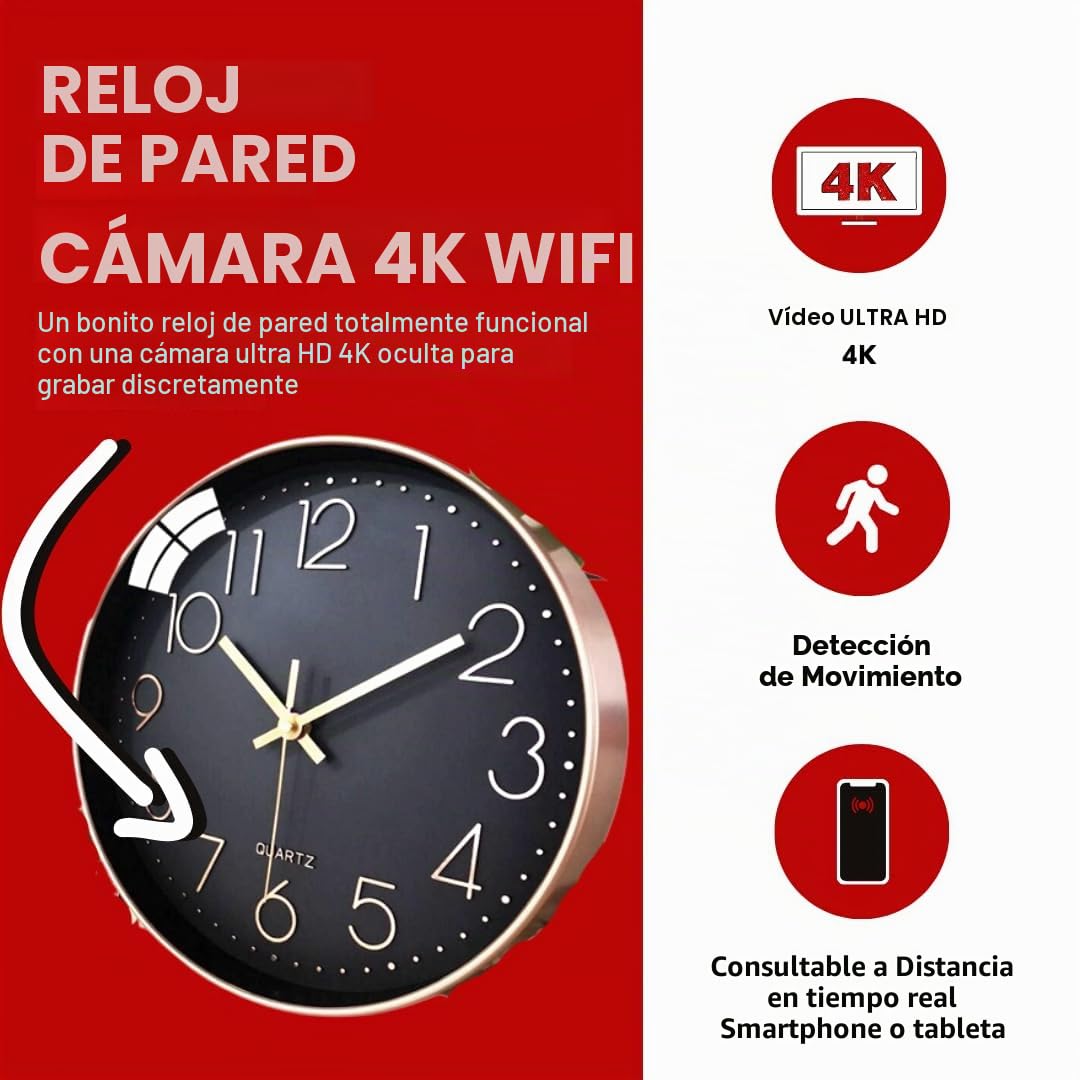Reloj de cámara espía 4K WiFi genérico