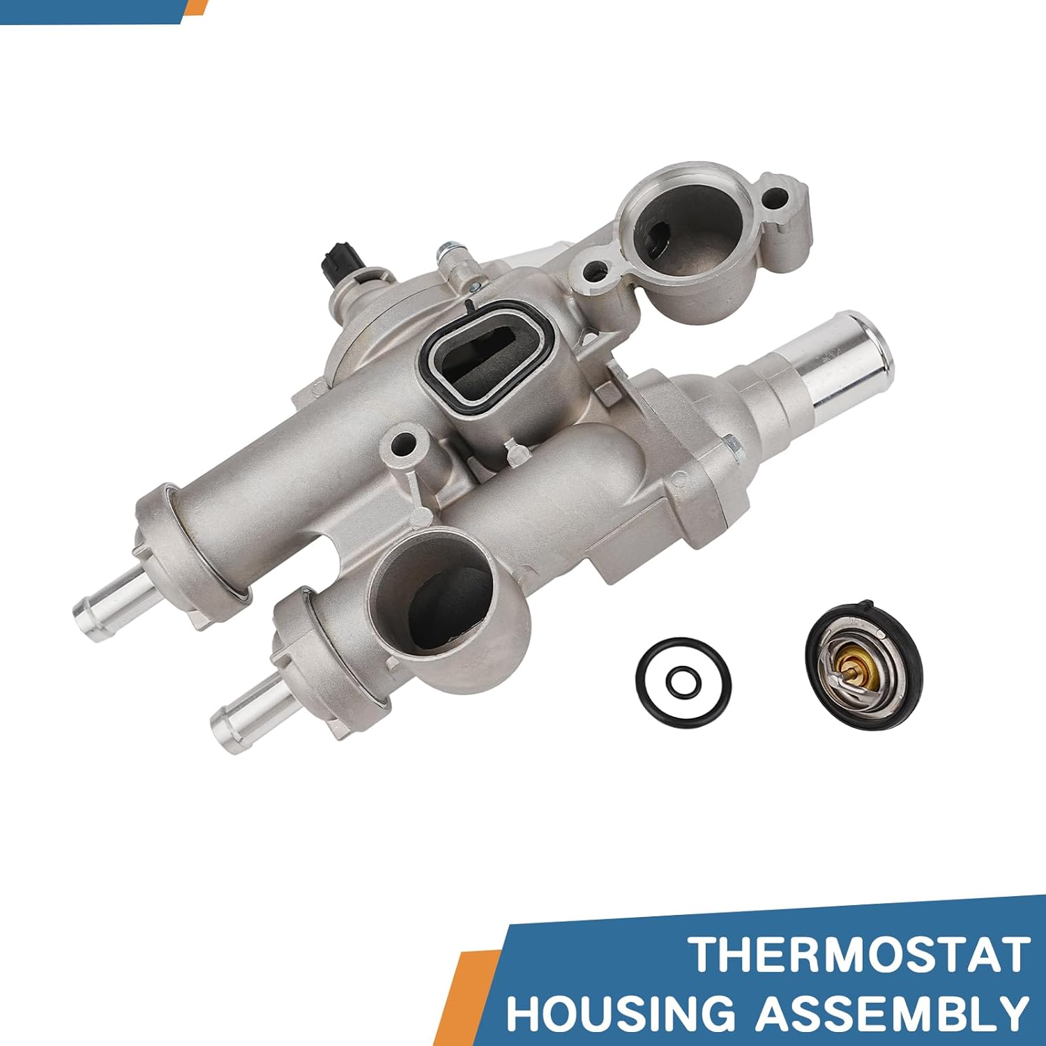 Aluminium Thermostat Housing Assembly for Dodge Avenger Caliber Journey for Jeep Compass Patriot for Chrysler 200 Sebring 2007-2020 1.8L 2.0L 2.4L L4 Replaces 68003582AB 902-319 902319