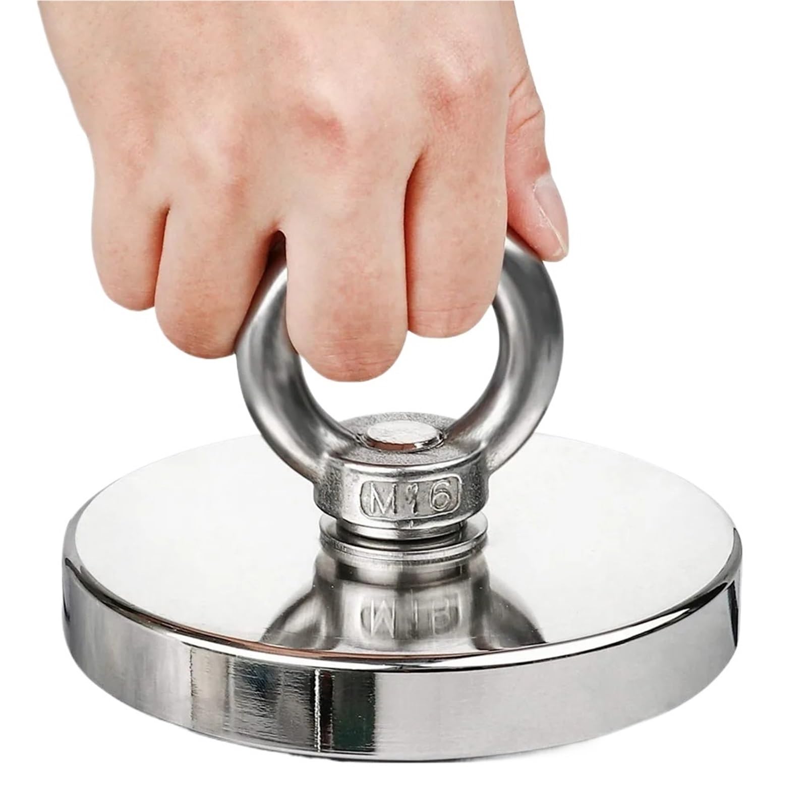 Aimants de pêche en néodyme Super puissants, imanes robustes avec boulon à œil à trou fraisé for la pêche magnétique de récupération(D42 Pull Max 61kg)