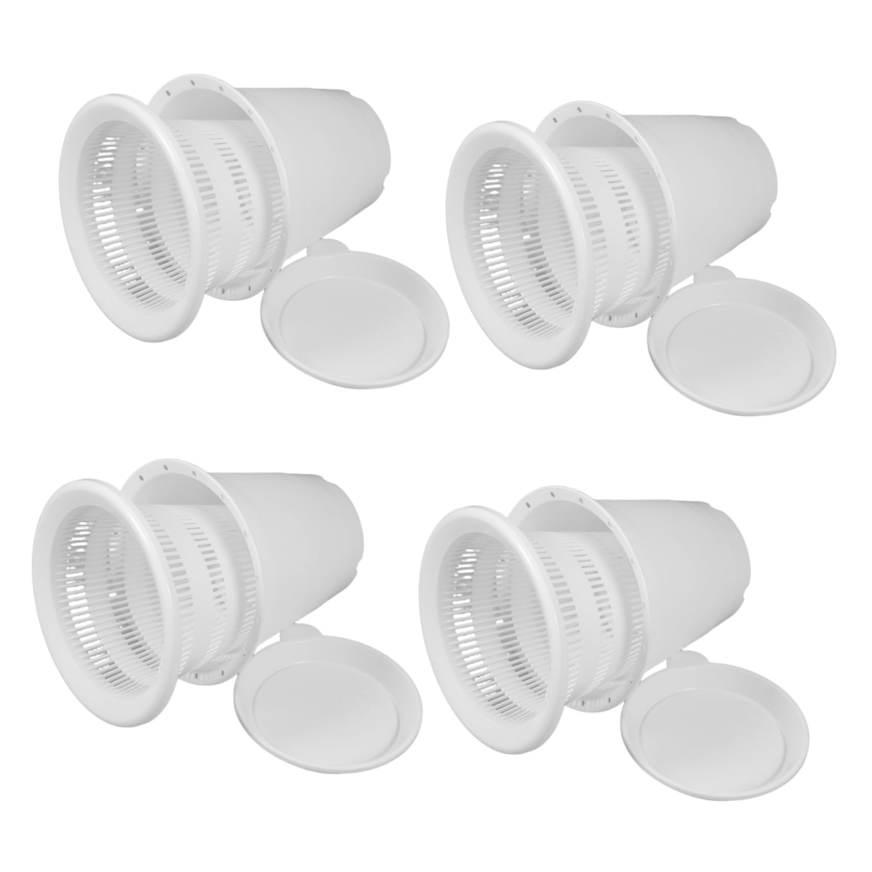 Pot d'orchidée en plastique blanc UKCOCO avec trou drainage pour plante intérieur