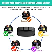 Vista 3 de Control remoto de puerta de garaje de 3 botones, compatible con LiftMaster Chamberlain Craftsman para puerta de garaje, tiene botón de aprendizaje