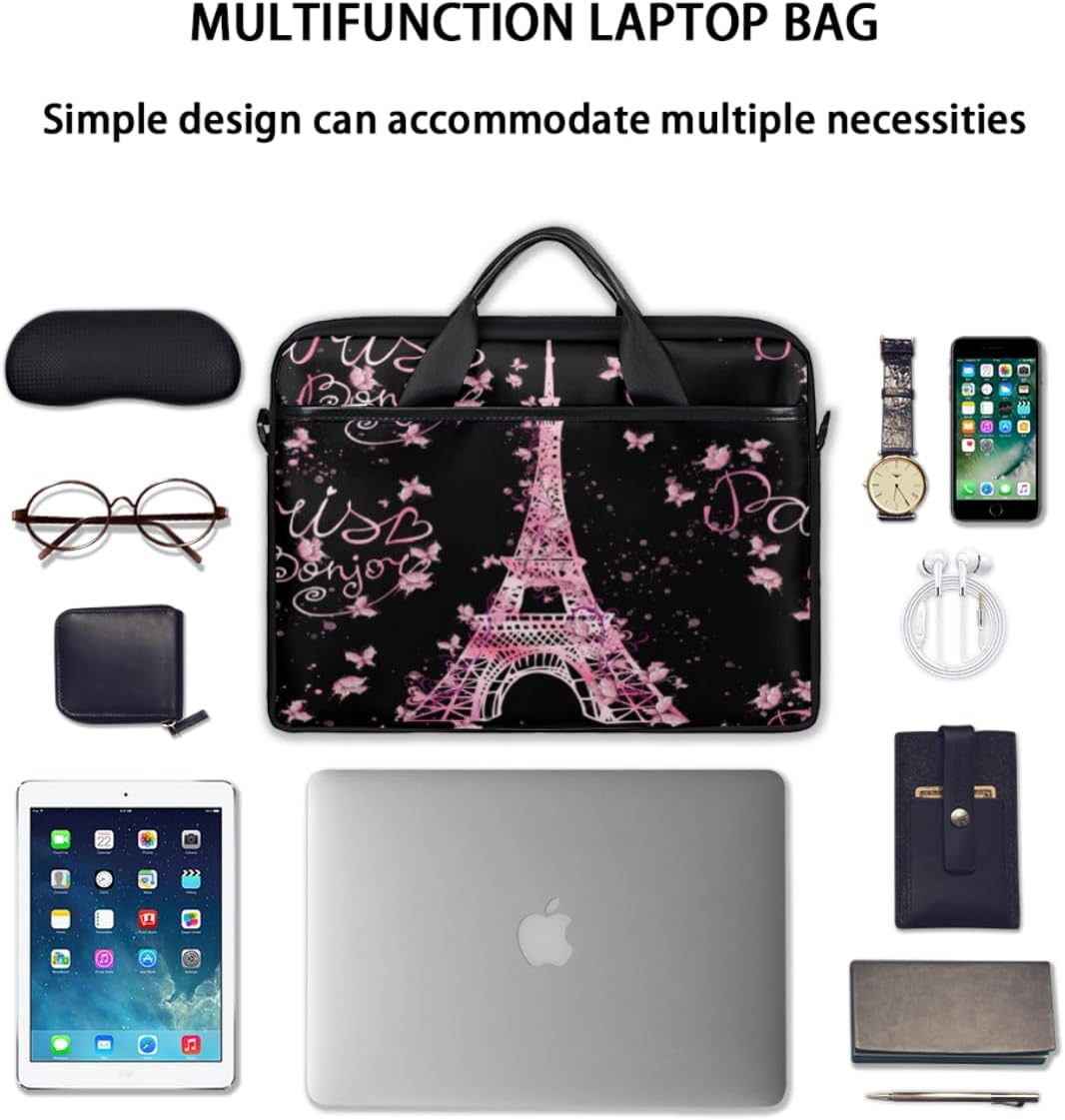 Laptop Shoulder Bag for Men Women Cow Print Sunflower Slim Briefcase Messenger Bag Waterproof Laptop Bag Carrying Case