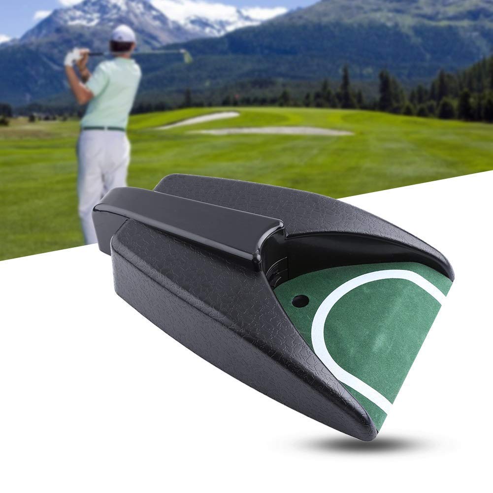 Hobby Tech Tapis d'entrainement de Golf avec cibles au Sol, Putting pour Bureau ou extérieur 300 x 50cm + Accessoire Retour de balles de Golf Automatique, Module pour Entrainement Putting