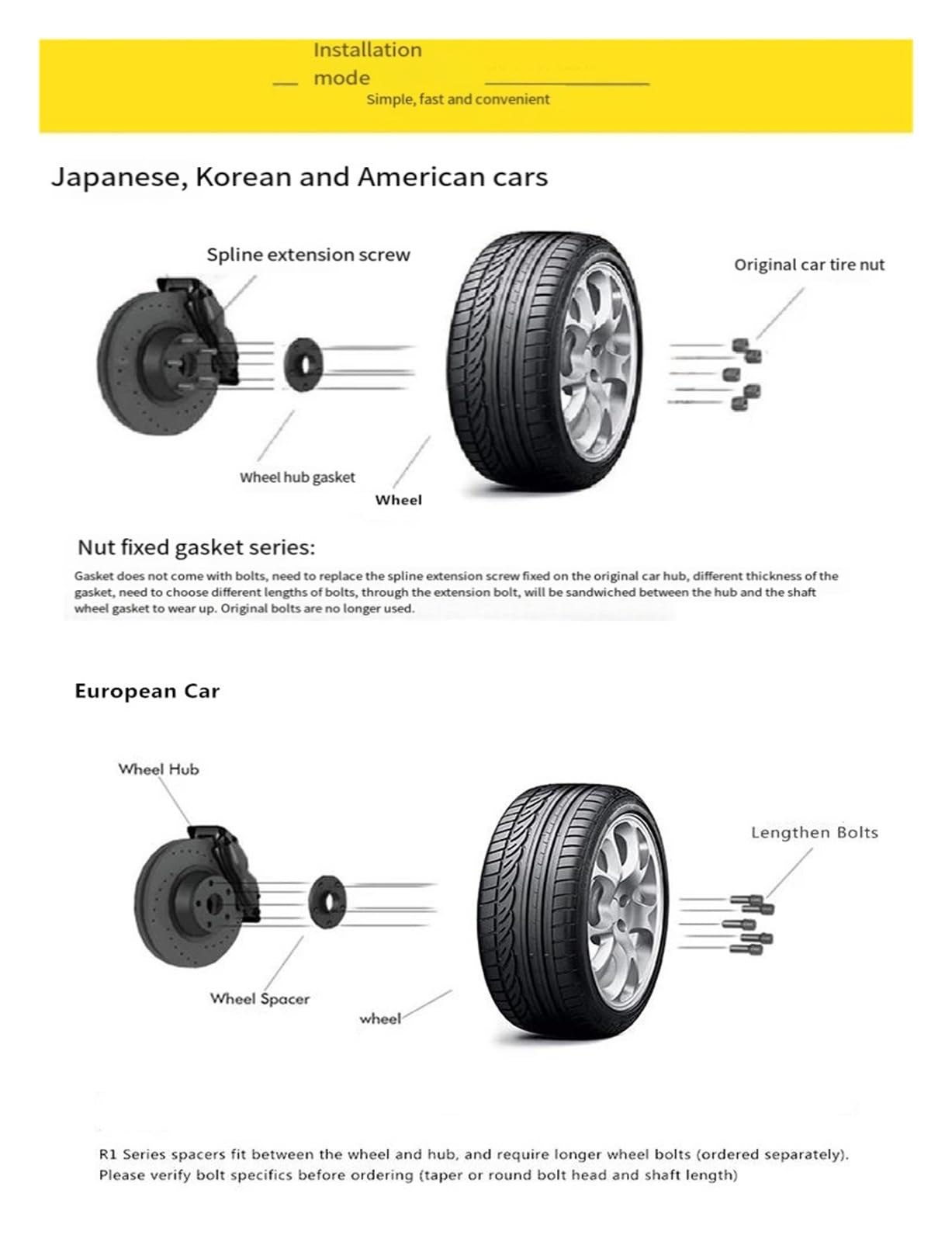 Adaptador espaciador de 54,1 mm para 4 Corolla Venza Yaris duradero