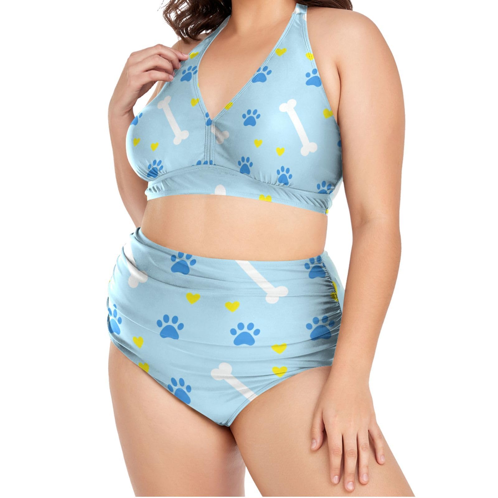 FRODOTGV Curvy damskie dwuczęściowe zestawy kąpielowe L-4XL