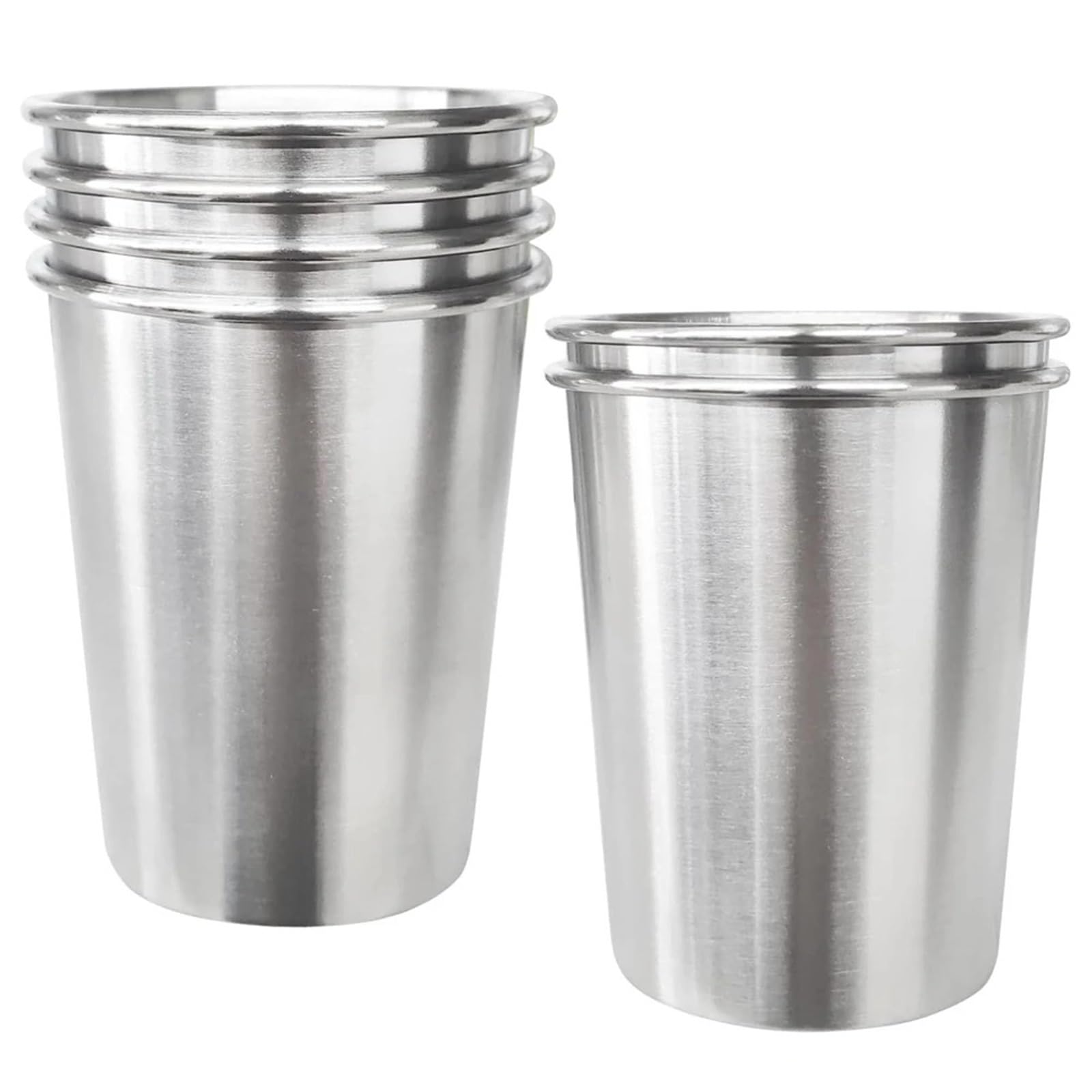 6pcs Camping Cup Sets Stainless Steel Pint Für Kaffee | For Erwachsene Tumbler Metall 12oz stapelbare Trinkgläser Reise 350ml