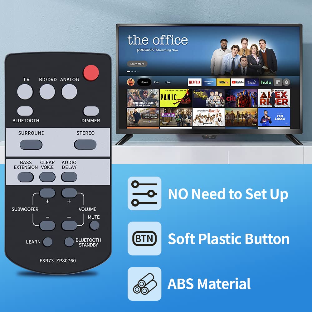 FSR73 ZP80760 Télécommande De Rechange Pour Barre De Son Yamaha SRT700