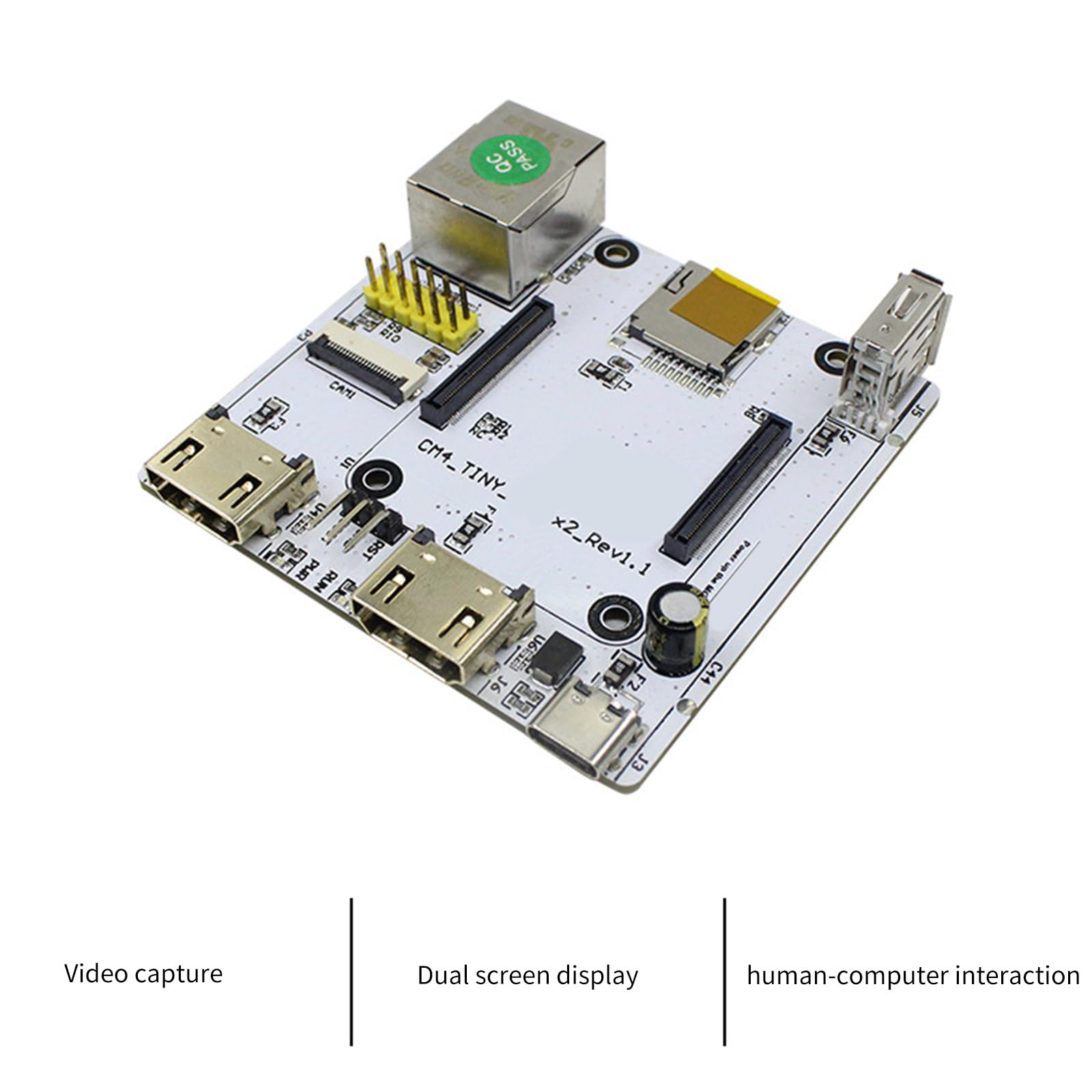 Carte Accessoire CM4 avec 2 Prises en compatibles, Port USB et interfaces Gigabit Ethernet Gigabit Ethernet