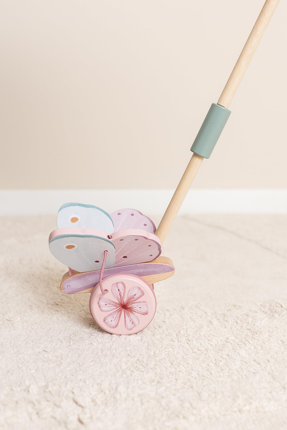 Little Dutch 7343 Animal à pousser papillon en bois FSC – Fairy Garden Rose
