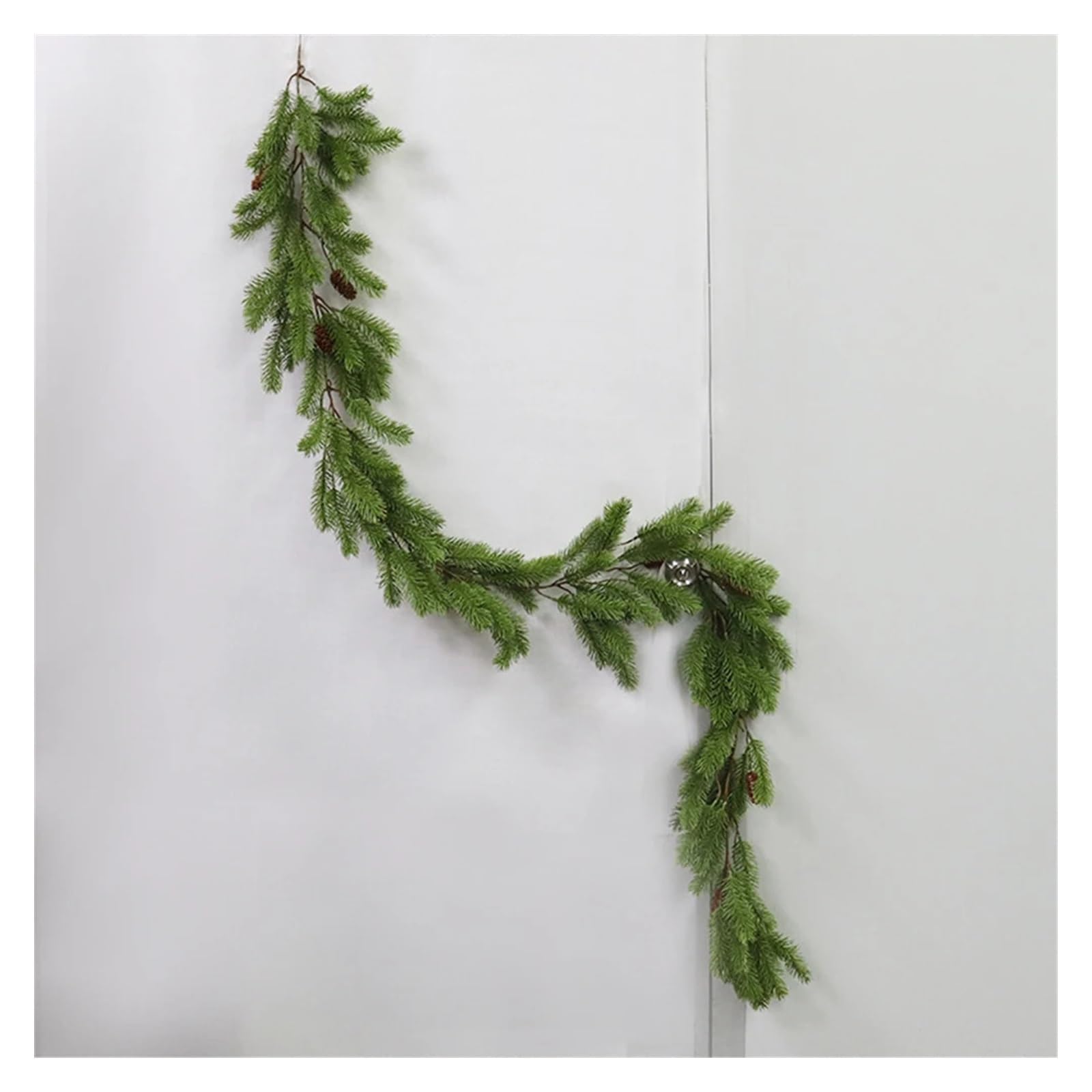 Guirnalda navideña Artificial, con Pino y Hiedra for decoración navideña e Invernal del hogar.(Green)