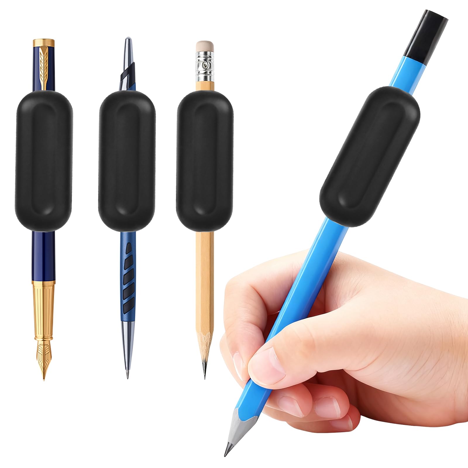 Weighted Pencil Grips, 3 Pack 1oz Silicone Handwriting Aid for Kids, Elderly & Special Needs Improves Penmanship for Autism ADHD Tremors Dyspraxia &