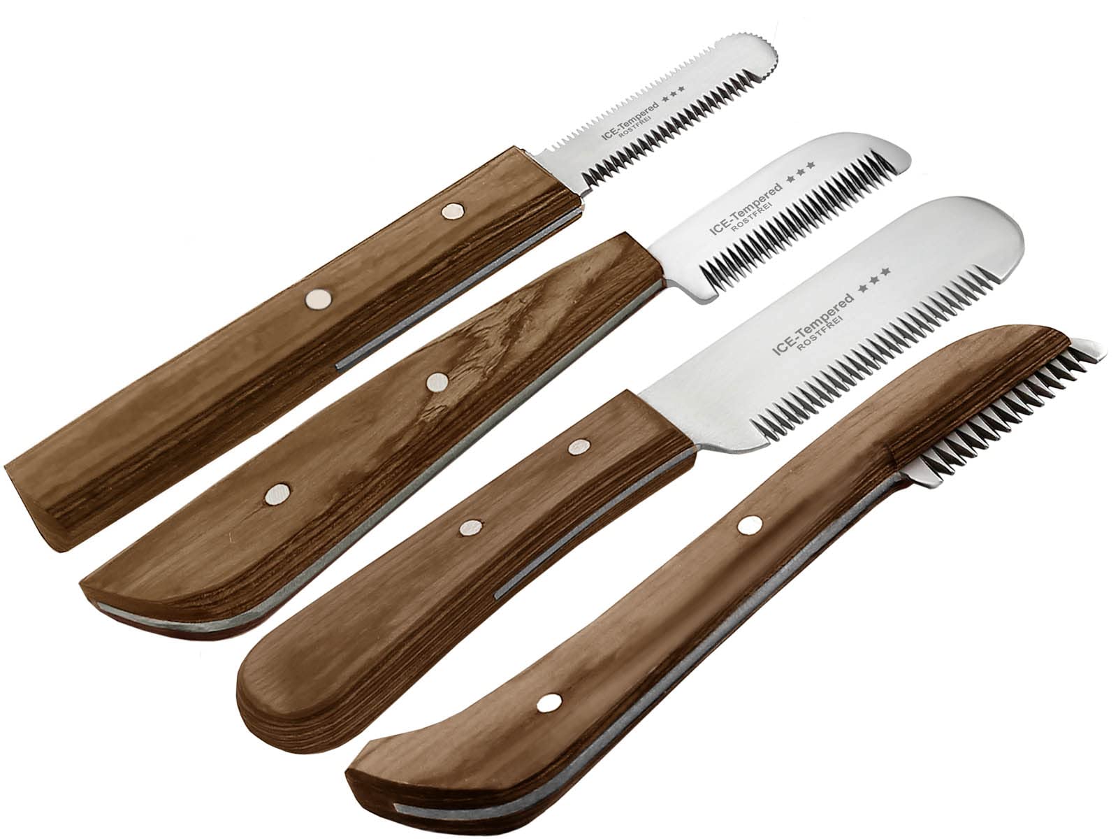 Hunde Trimmmesser Set 4-Teiliger Satz Unterwollbürsten zur Hundefellpflege