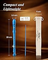 Vista 4 de Eastar Flauta Dulce Soprano para Niños Principiantes, Digitación Alemana en Do con Kit de Limpieza, Apoyo para el Pulgar, Bolsa de Algodón, Tabla