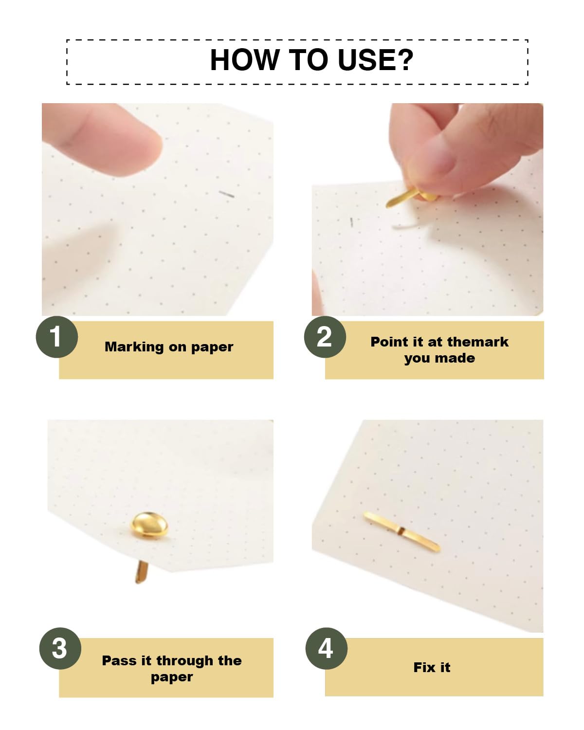 200 Pezzi Fermacampioni Piccoli in Metallo Rotondi per Scrapbooking Oro