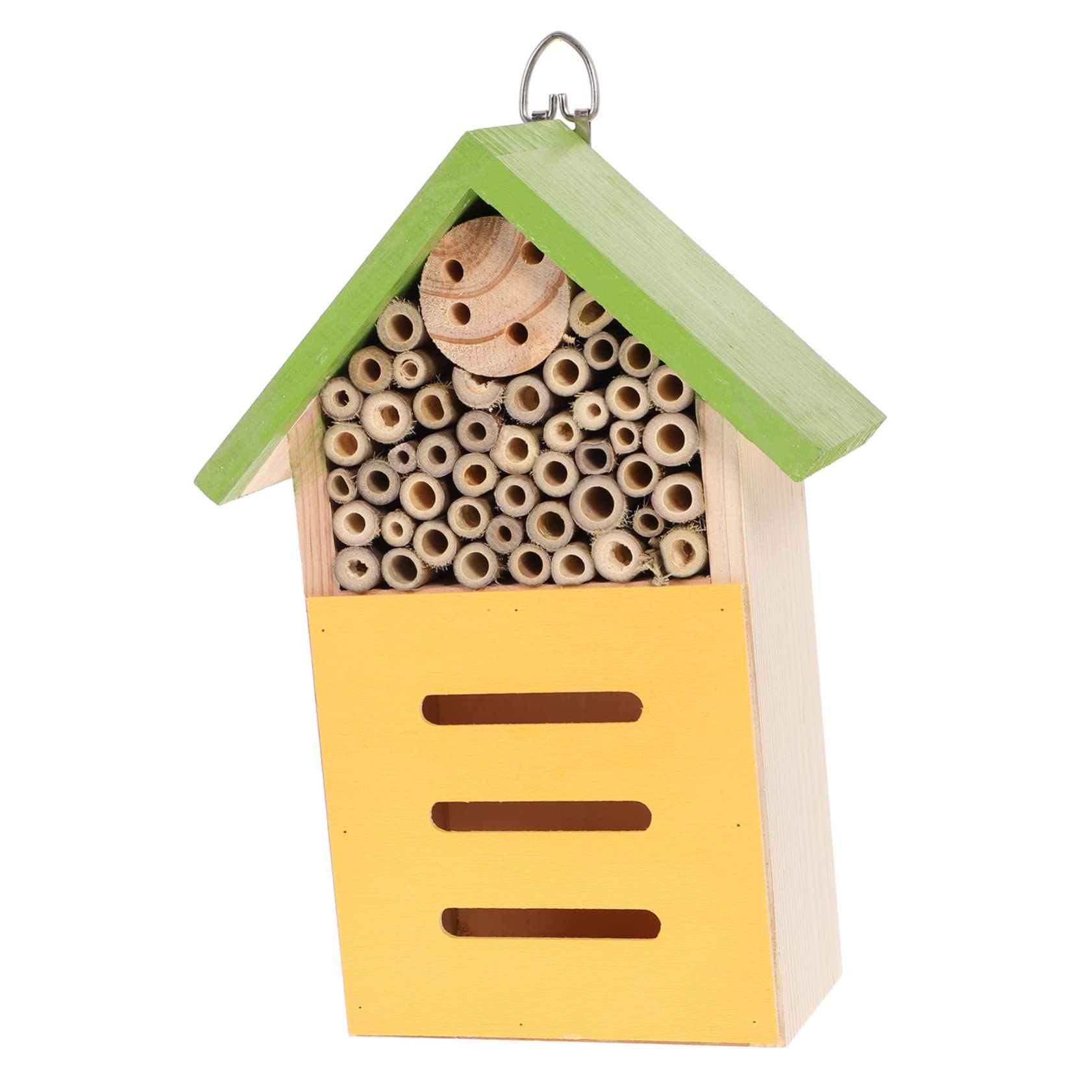 ifundom Casetta per Insetti in Legno Verde, Stile Baita, per Giardino Attira Insetti Utili e Favorisce L’impollinazione Naturale All’aperto