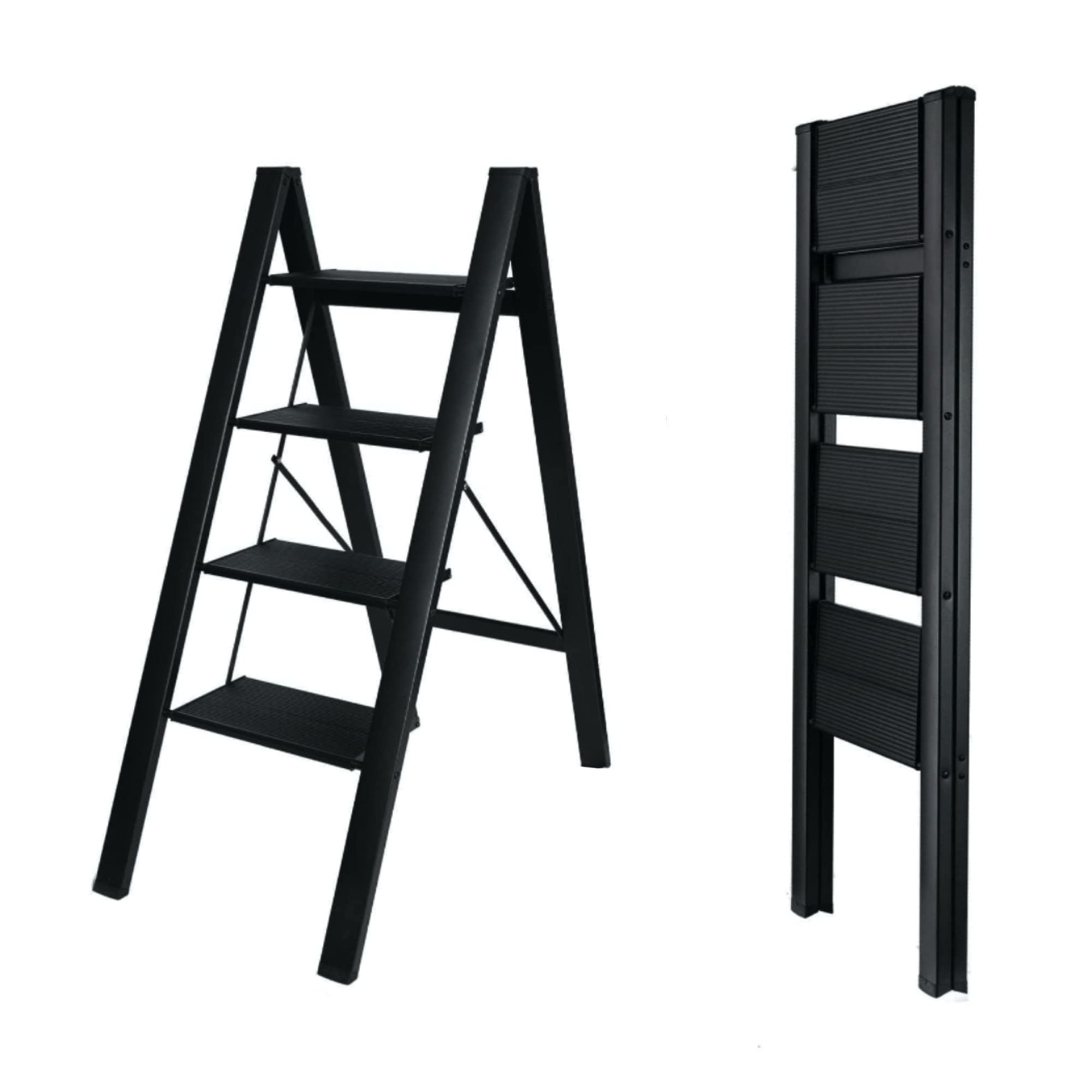 HEXAR GECKO 4 Step Ladder Folding Step Stool with Wide Anti-Slip Pedal 150kg Portable Ladders for Home and Office Use Kitchen (4 Step Ladder), HX270