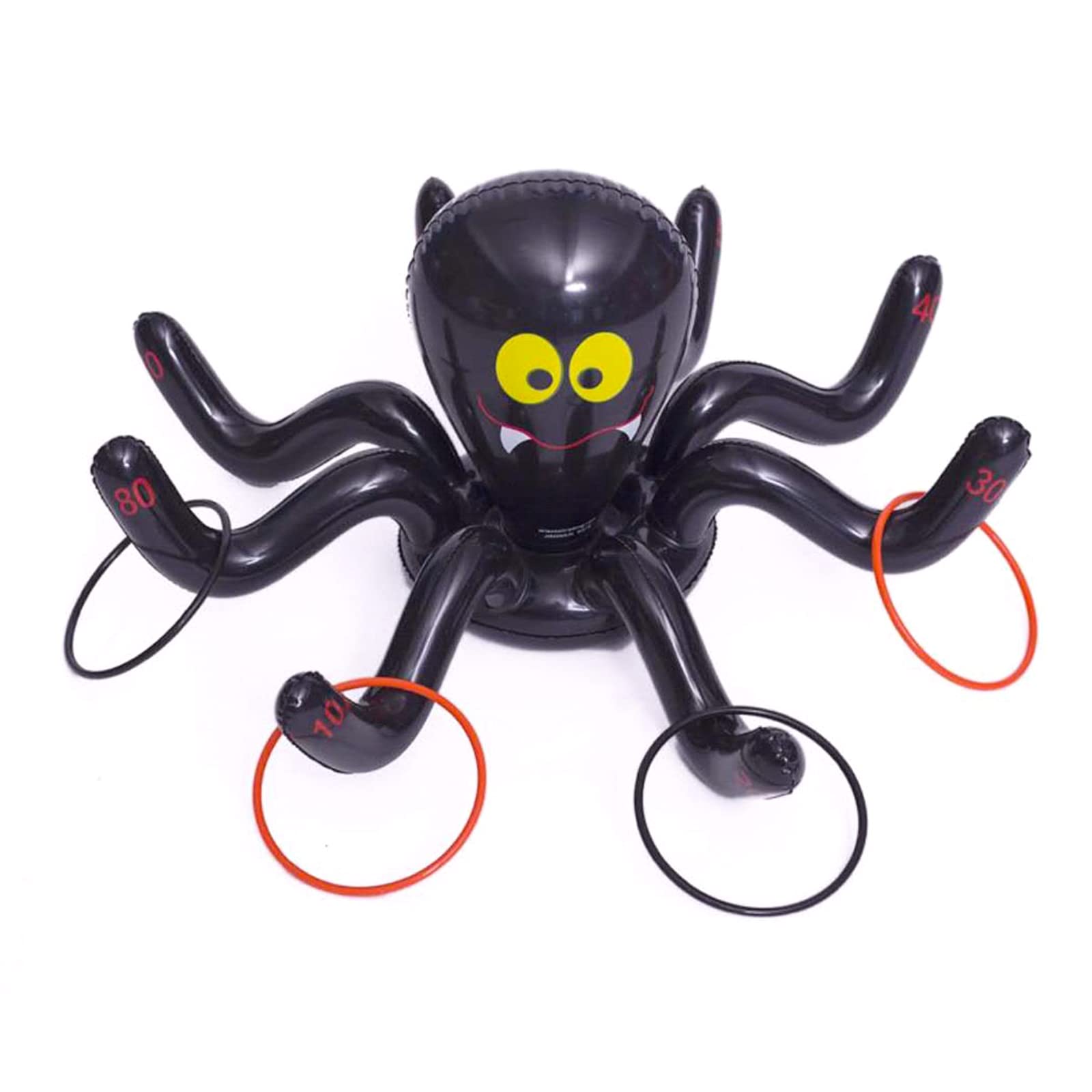 Halloween Party Ring Toss Game for Kids Adults,Inflatable Halloween Spider Octopus Ring Toss Game with 4 Rings,Fun Halloween Games for Families School Office Indoor Outdoor Game,Halloween Kids