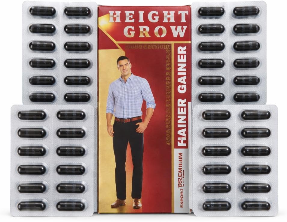 Height Grow Herbal Capsules | Natural Height Support Formula | Growth Nutrition Supplement for Men & Women | height increase tablet after 60