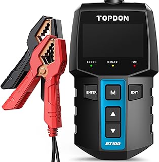 Car Battery Tester TOPDON BT100, 12V Battery Tester 100-2000CCA Alternator Analyzer, with Cranking Charging Tester for DIYers, Auto Repair Shops