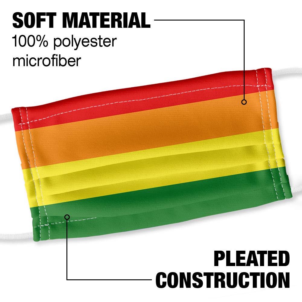 Popfunk Pride Flag 1-Ply Reusable Face Mask Covering with Adjustable Nose Wire, Unisex