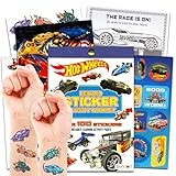 Hot Wheels Sticker Book Pack - Bundle with Over 100 Hot Wheels Reward Stickers with Activity Pages and Temporary Tattoos | Hot Wheels Sticker Sheets Party Favors for Kids