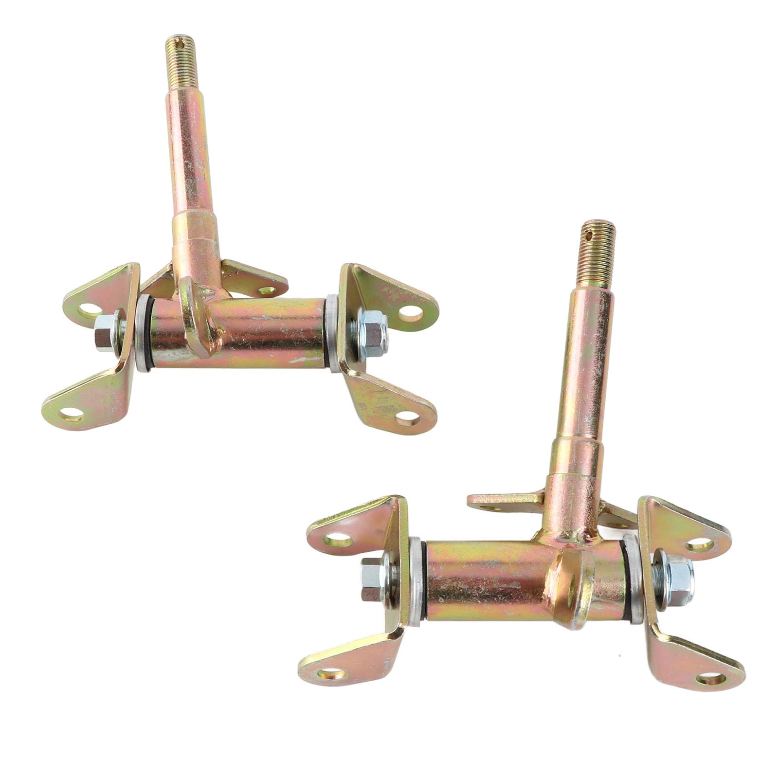 Aramox Przednia Zwrotnica Kierownicy Para Wrzecion Stop Metali Średnica Wewnętrzna 17 Mm Zwrotnica Kolumny Kierowniczej do Hamulca Bębnowego ATV 4-kołowe Gokarty 50 Cm3 Lewe i Prawe Przednie Koła