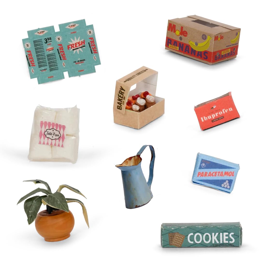 Sam & Julia - Paket: Baue Dein eigenes Mäusehaus - Miniatur Räume, Puppen-Möbel und Zubehör 1/12 fürs Puppenhaus oder für die Puppenstube zum selber basteln