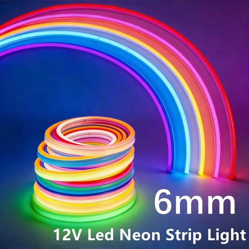 Elastyczne taśmy neonowe LED 12 V - wodoodporna rurka silikonowa, 2 metry, nadające się do krojenia, 1 szt(Lemon Yellow)