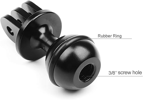 Miniatura 2 de D&F Bola de montaje CNC de 1 pulgada de diámetro con rosca de tornillo de 38 pulgadas para GoPro OSMO SJCAM APEMAN Campark Sport Cam para conectar