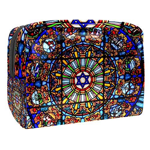 Preisvergleich Produktbild Vitrage Kosmetiktasche, Buntglasfenster, Kosmetiktasche, Reisetasche, große Kulturtasche, Make-up-Organizer für Frauen