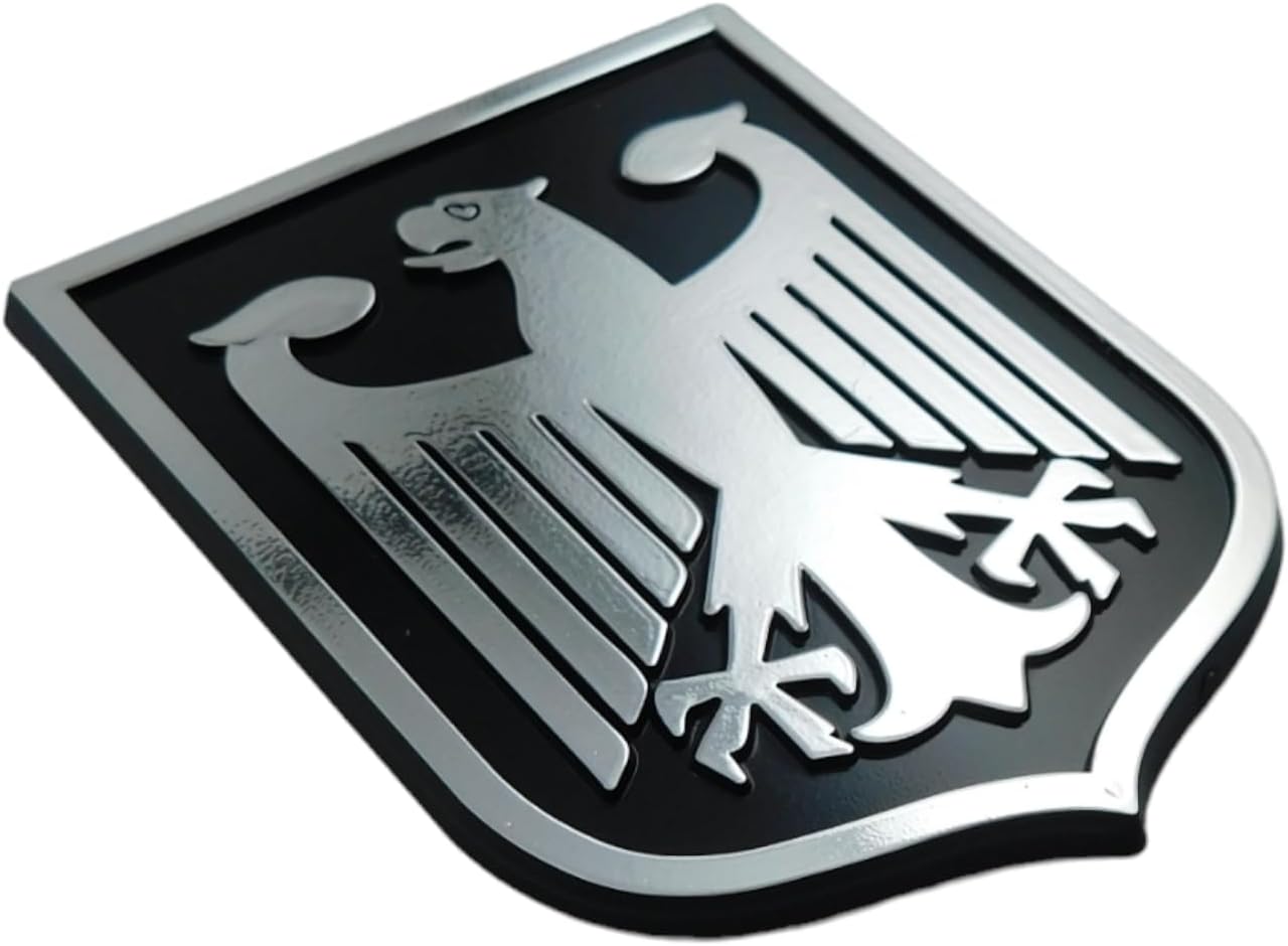 Germany Black Chrome Plastic car Emblem Deutschlanddecal Sticker Crest GBC