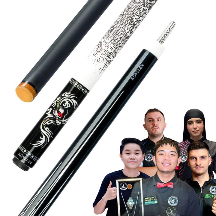 KONLLEN Carbon Fiber Pool Cue Stick Low Deflection Hand-Made Inlay Billiard Cue Ultra-Smooth Professional Feeling Billiard Pool Cue Sticks for Adults