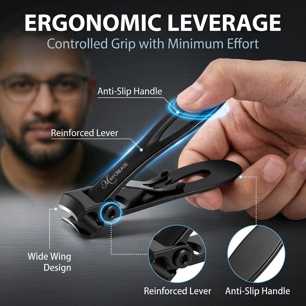 MAYCREATE Nail Cutter Set, Stainless Steel Clipper with File, Wide Opening 2
