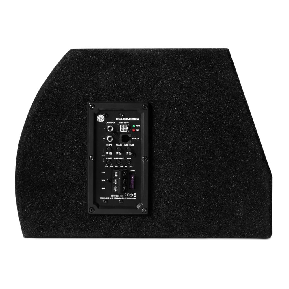 Option PULSE-8BRA - Subwoofer attivo in alloggiamento compatto Bass Reflex da 350 Watt RMS - Subwoofer piccolo da 20 cm con bassi potenti, telecomando a livello incluso