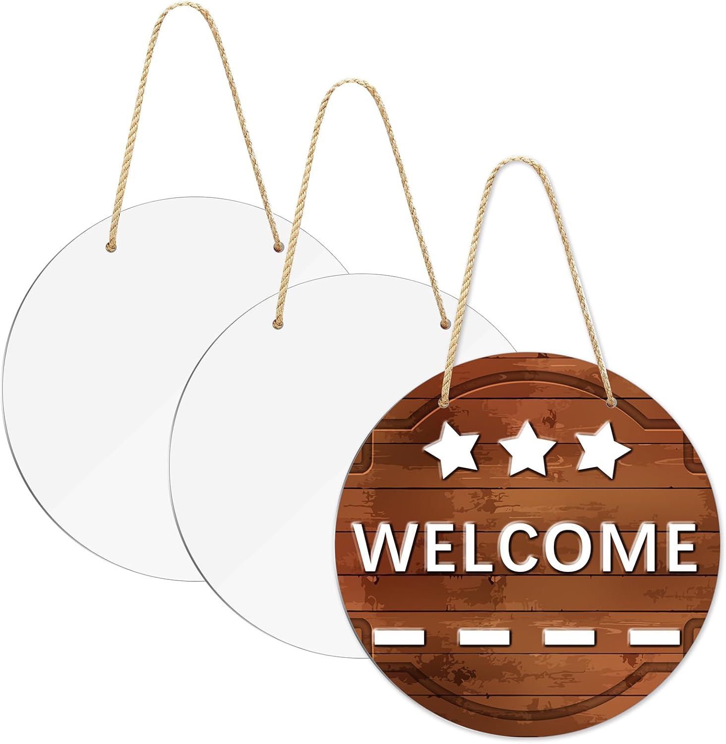 10 pcs metal sublimation door hanger blanks,10 inch circle Unfinished Blank Sign Door Hanger,sublimation ornament blanks decorative door hanger，halloween decoration Christmas decorations
