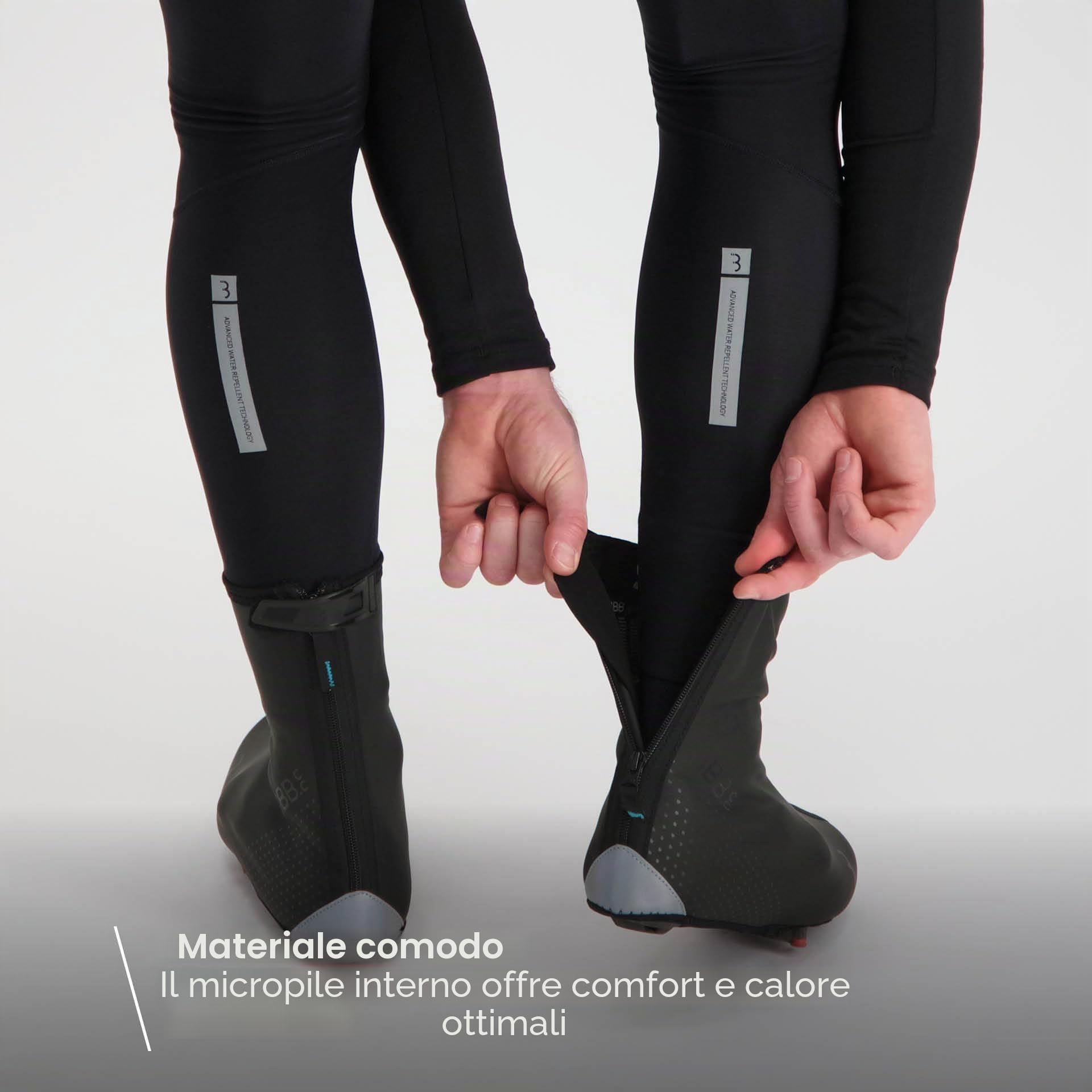 BBB Copriscarpe da Ciclismo 3.0, Materiale WaterFlex avanzato-Resistente all'Acqua, Flessibile e Durevole-Grafica Riflettente Unisex-Adulto