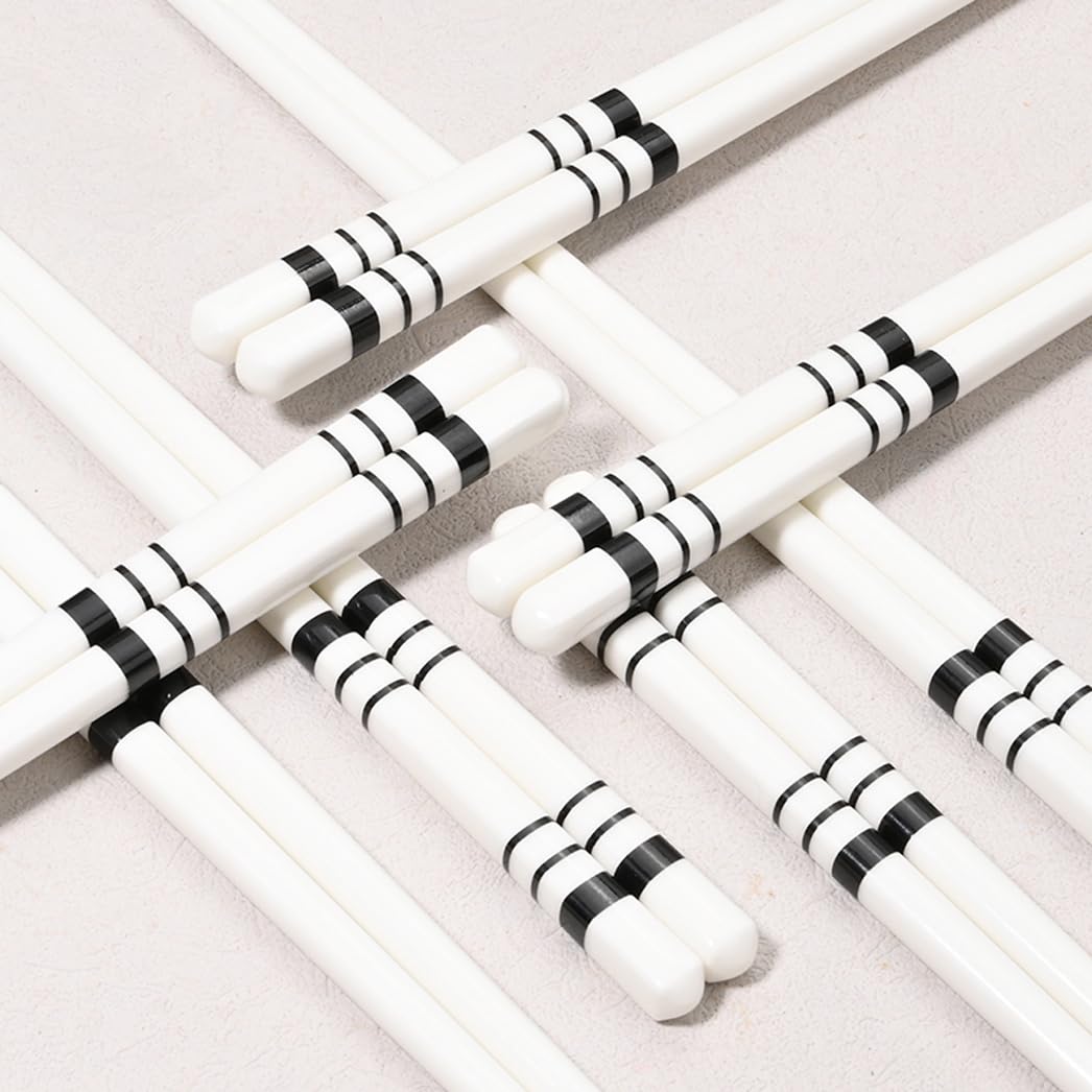 Coffret Cadeau de Baguettes en Porcelaine Japonaise, réutilisables, lavables au Lave-Vaisselle, avec étui, en céramique osseuse de Haute qualité(5 Paires)